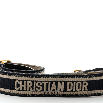 Christian Dior Canvas Embroidered Shoulder Strap Blue 3 of 5