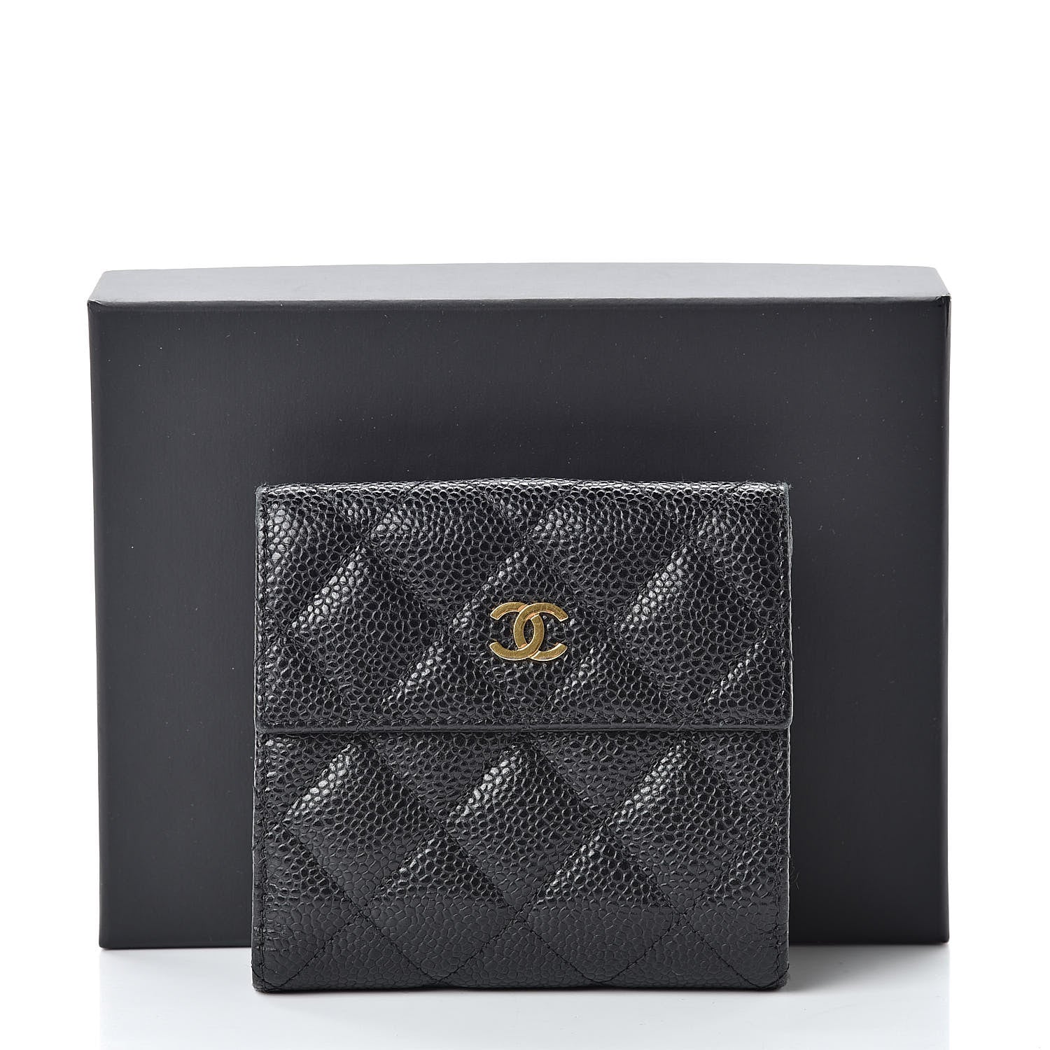 Chanel Caviar Quilted Compact French Flap Wallet Black 11 of 11