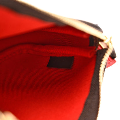 Louis Vuitton Damier Ebene 2019 Christmas Animation Mini Pochette Accessories Red 6 of 7