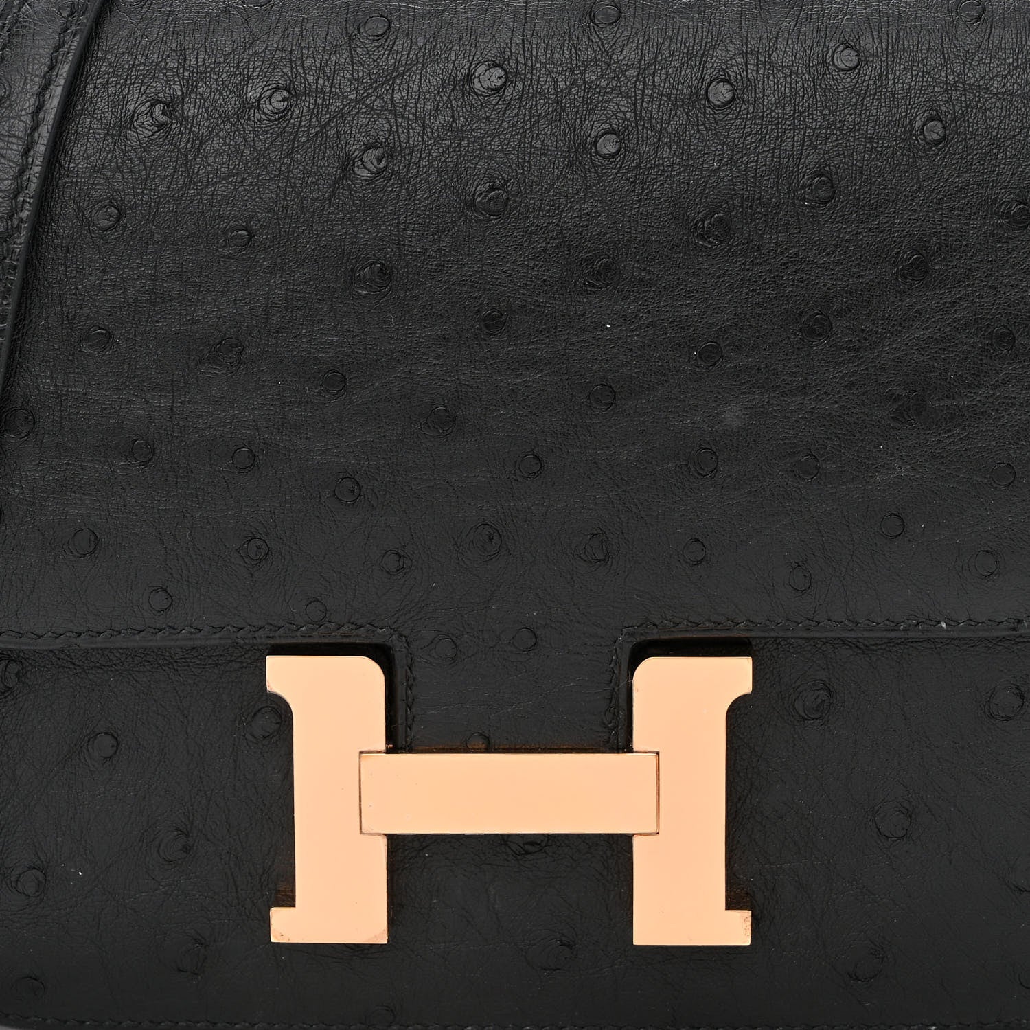 Hermes Ostrich Constance 18 Black 8 of 12