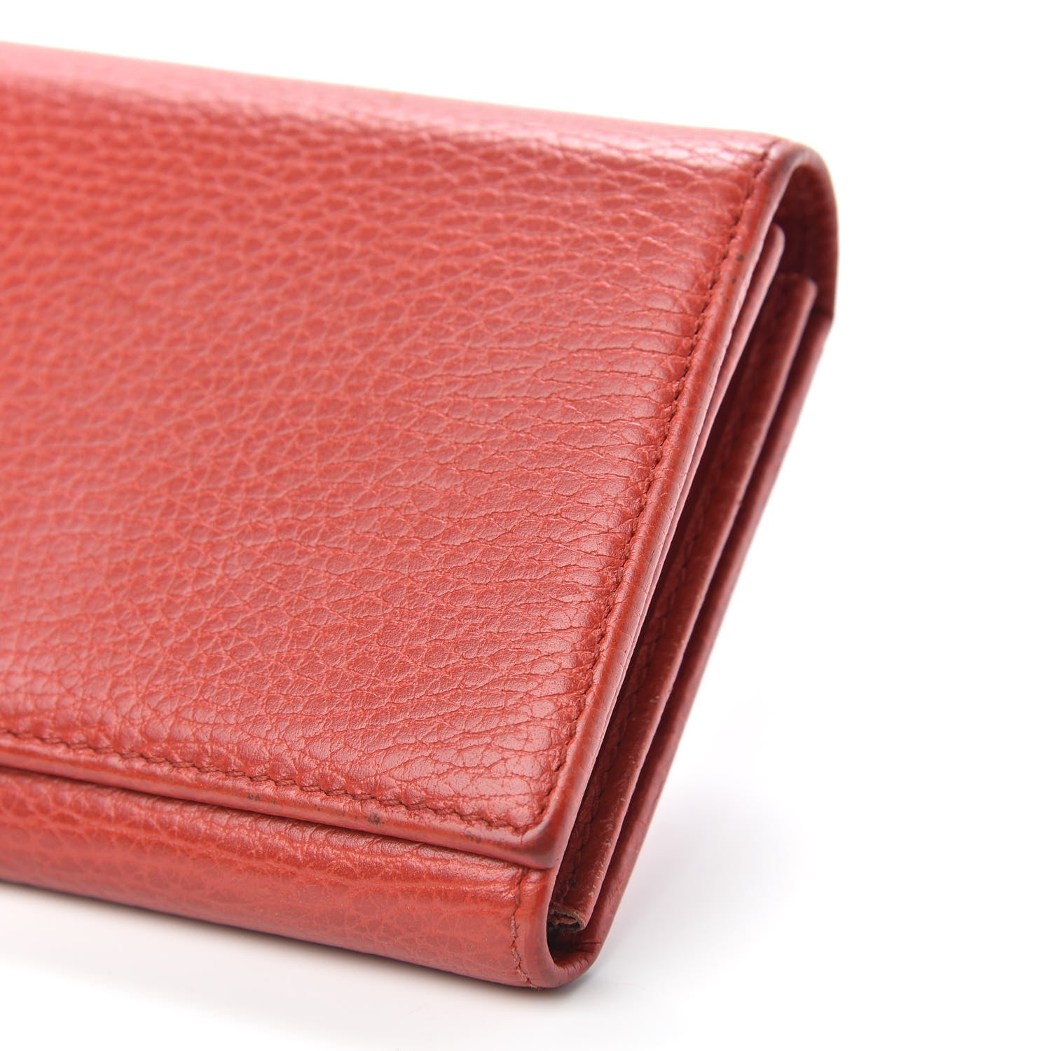 Gucci Pebbled Calfskin Continental Wallet Red 8 of 13