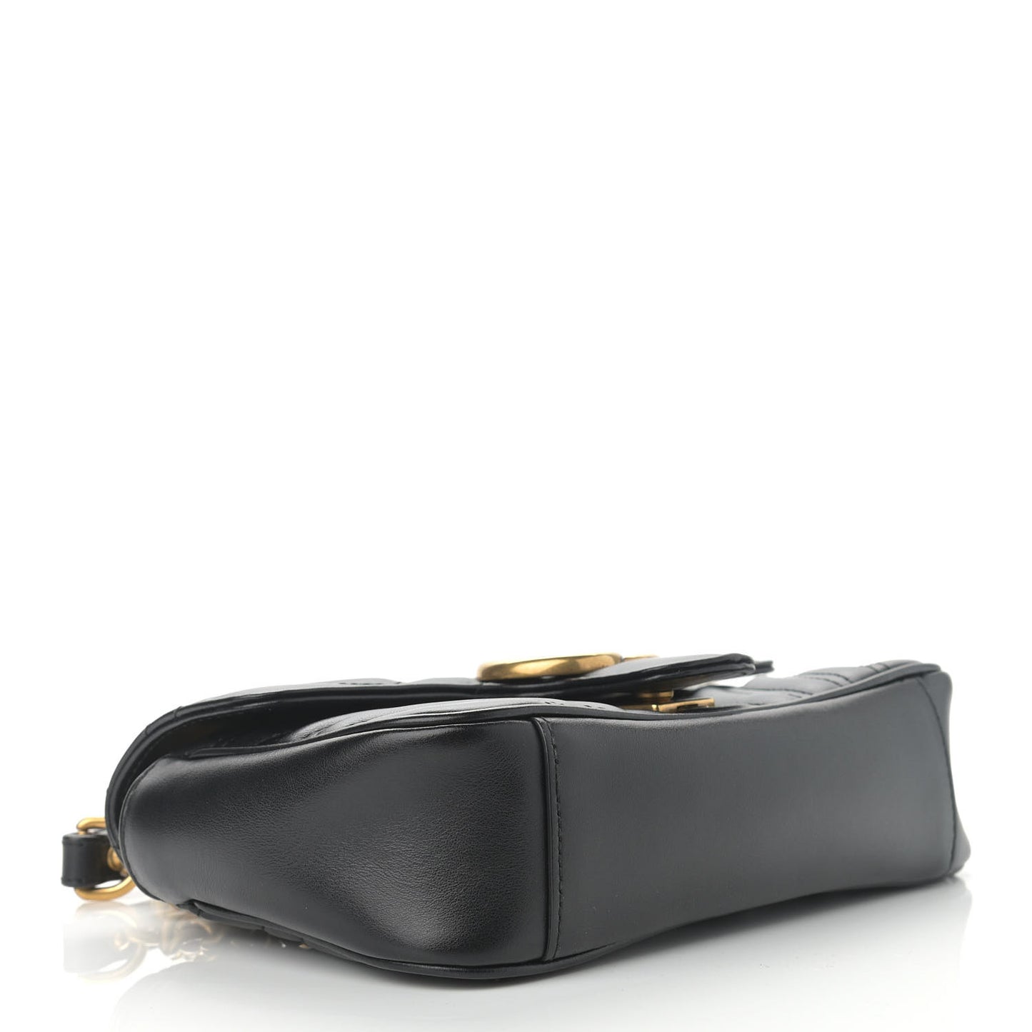 Calfskin Matelasse Mini GG Marmont Shoulder Bag Black