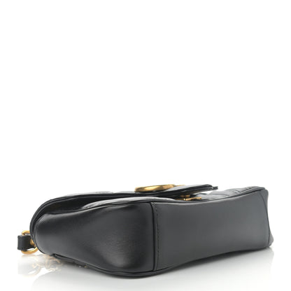Gucci Calfskin Matelasse Mini GG Marmont Shoulder Bag Black 4 of 11