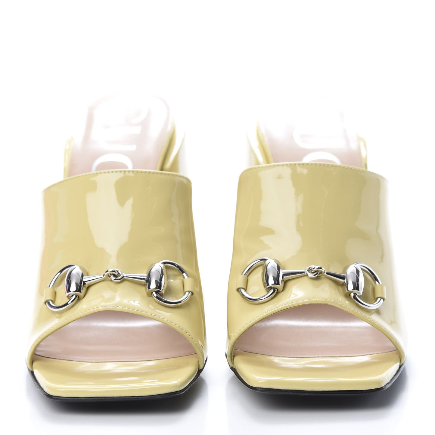 Patent Lexi Horsebit High-Heel Slide Sandals 38 Burro