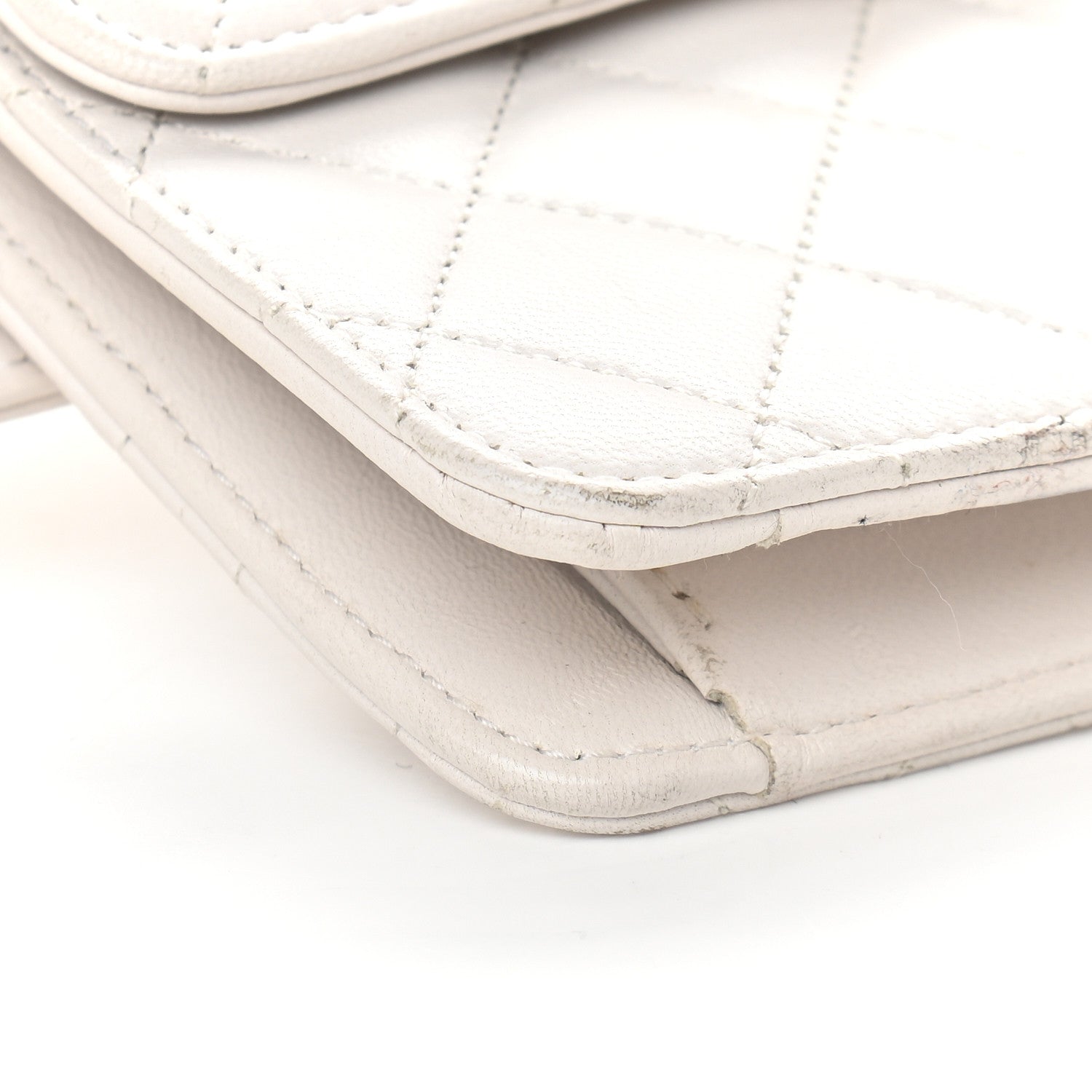 Chanel Lambskin Quilted Flap Waist Belt Bag White 8 of 12