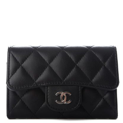 Chanel Lambskin Quilted Flap Card Holder Black 1 of 9