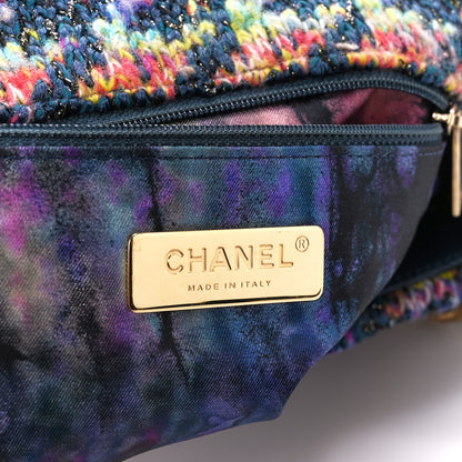 Chanel Tweed Quilted Medium Chanel 19 Flap Dark Multicolor 6 of 10