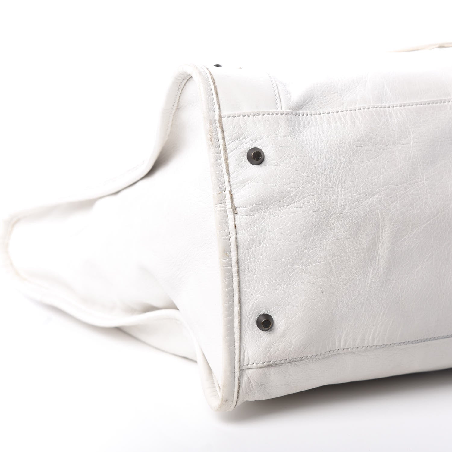 Balenciaga Agneau Classic Hardware Weekender White 7 of 17