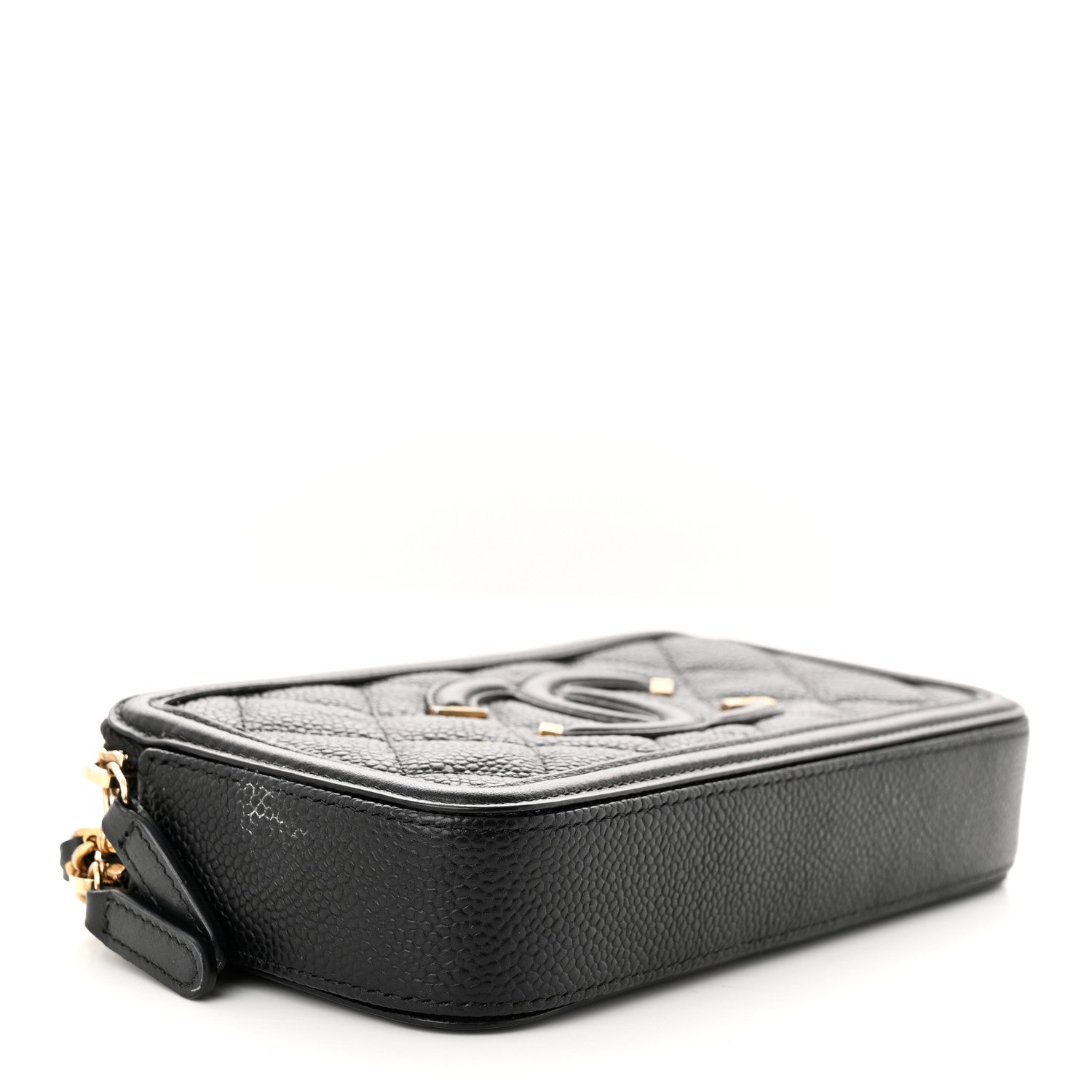 Chanel Caviar Quilted CC Filigree Clutch With Chain Black 4 of 14