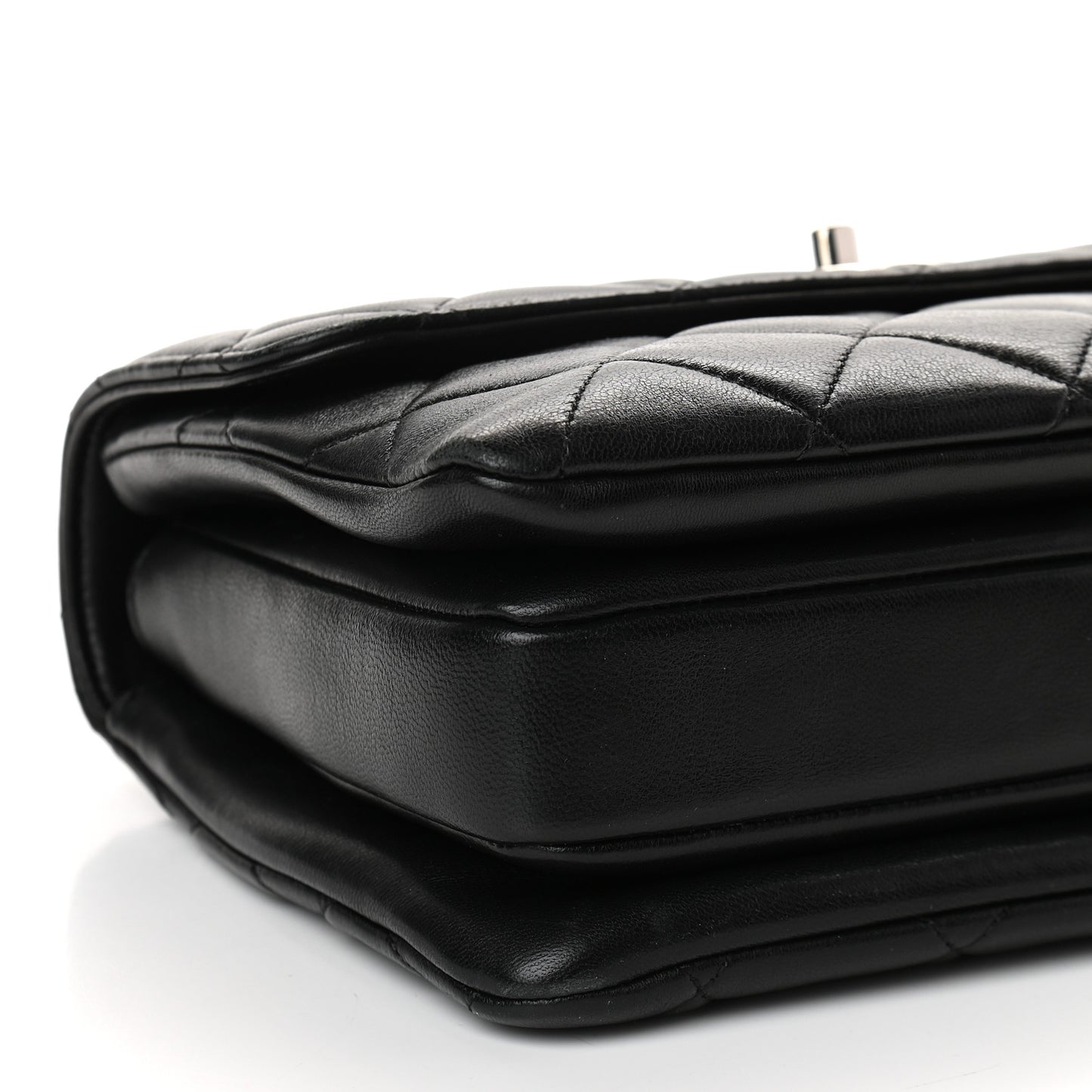 Lambskin Quilted Small Trendy CC Dual Handle Flap Bag Black