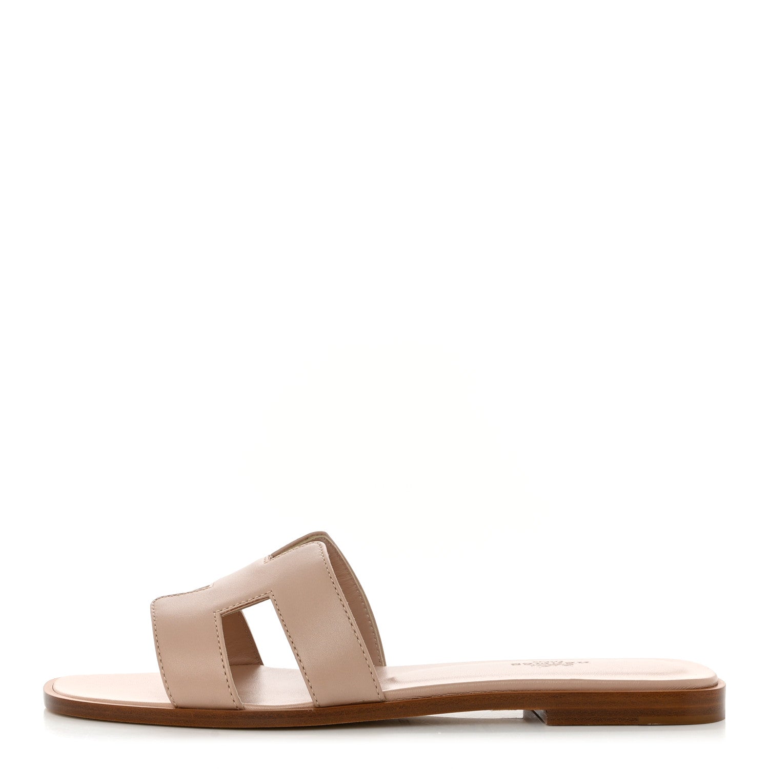 Hermes Box Calfskin Oran Sandals 39 Beige Nude 1 of 9