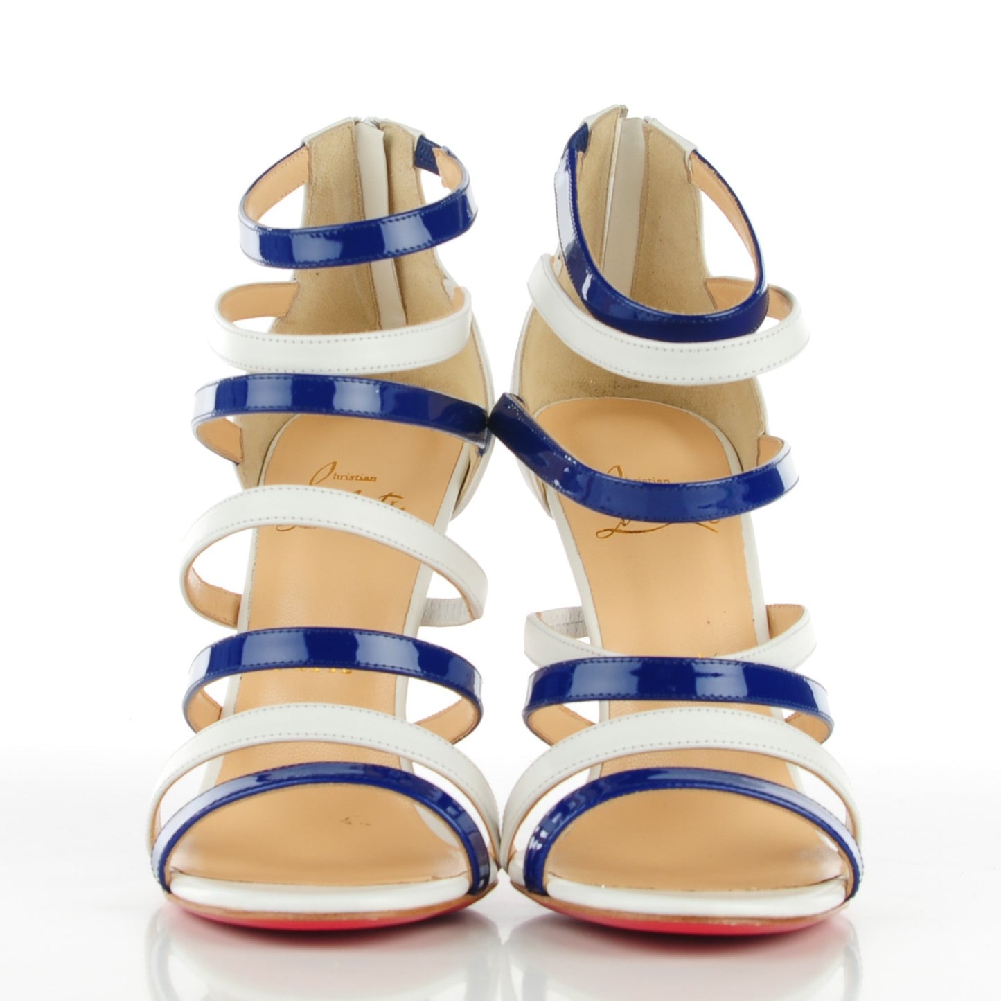 Patent Mariniere 100 Sandals 38.5 Blue White