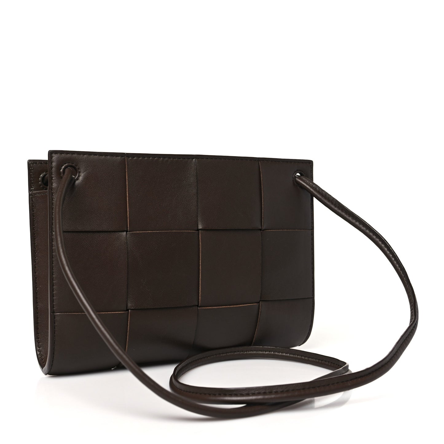 Lambskin Intreccio Mini Cassette Bag Light Brown