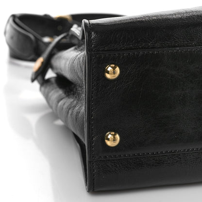 Fendi Agnello Old Shine Medium Peekaboo Iconic Satchel Black 7 of 8