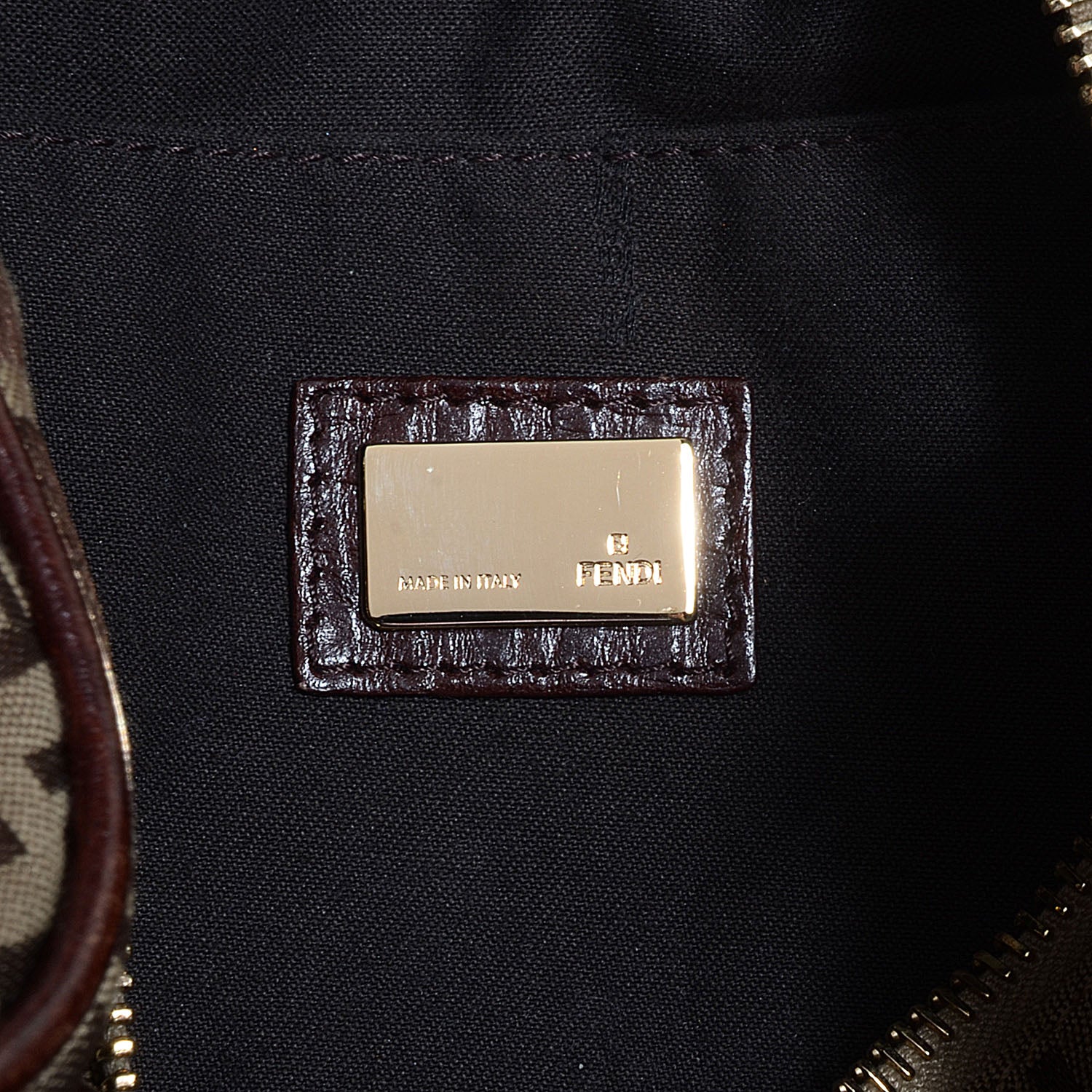 Fendi Zucchino Vitello Mini Boston Mogano Panna Bruciato 6 of 7