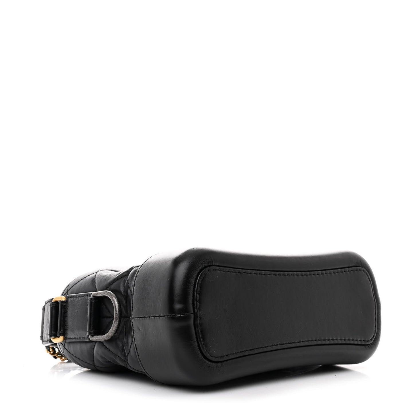 Aged Calfskin Quilted Small Gabrielle Hobo Black