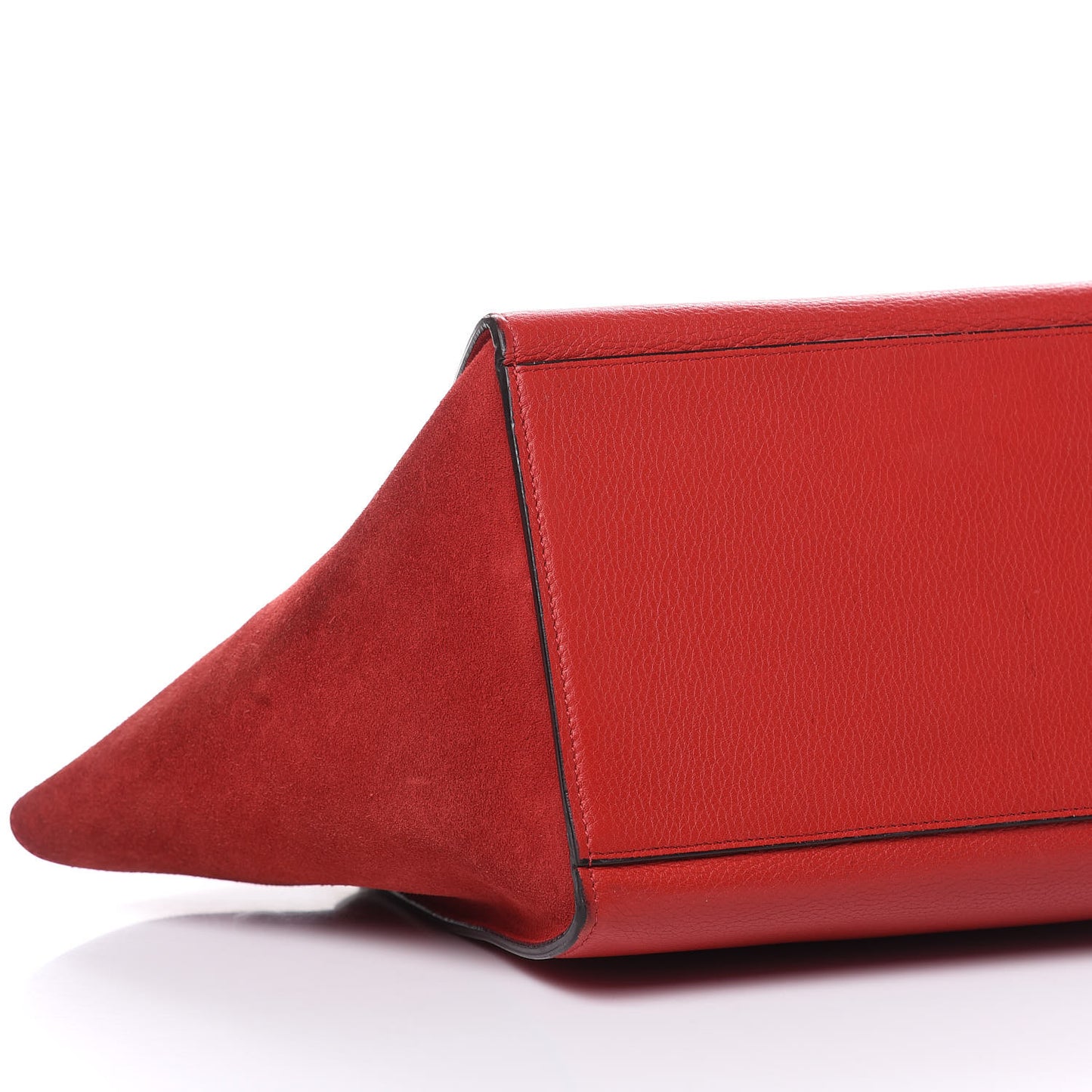 Drummed Calfskin Suede Small Trapeze Coquelicot