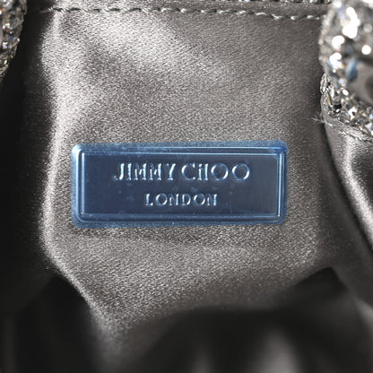 Jimmy Choo Satin Crystal Embellished Micro Bon Bon Bag Silver 5 of 9