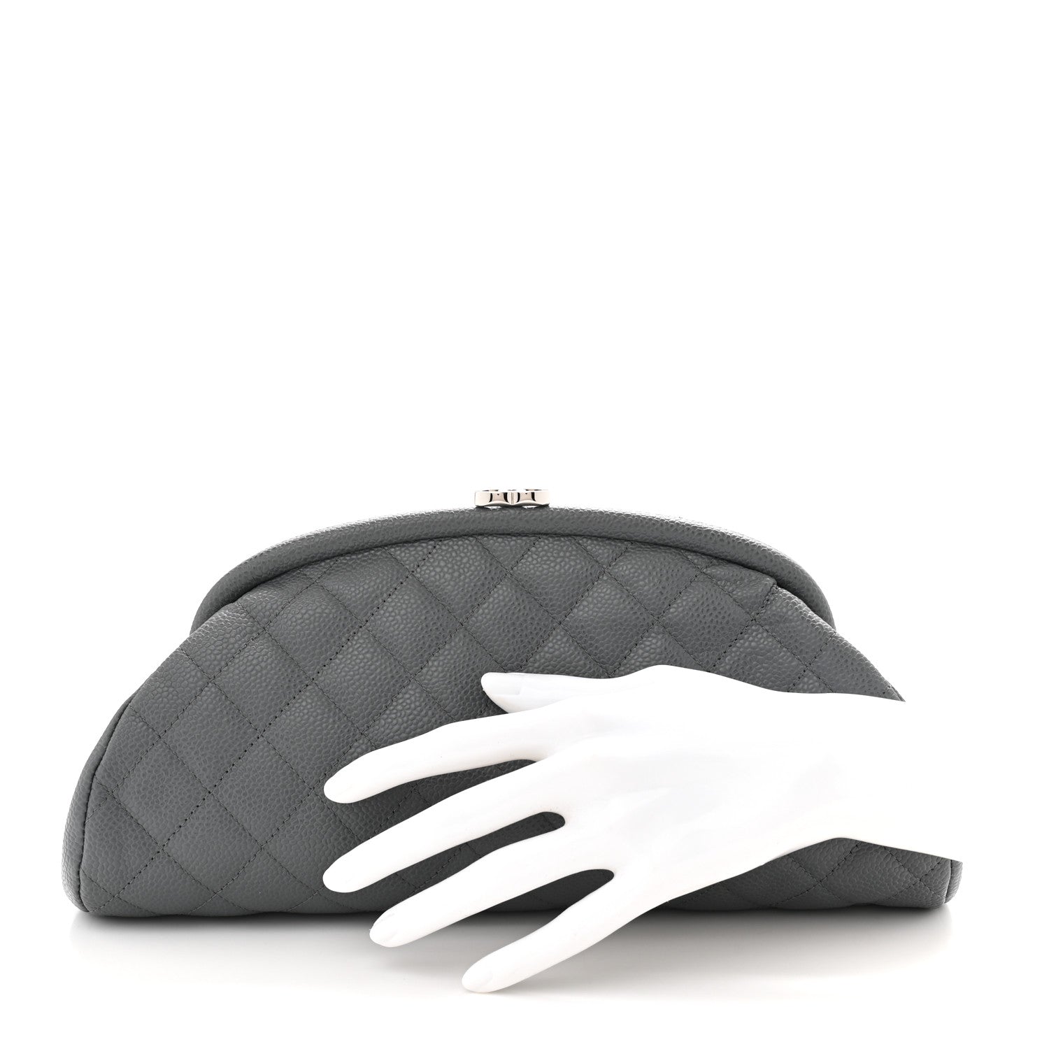 Chanel Caviar Quilted Timeless Clutch Dark Grey 2 of 11