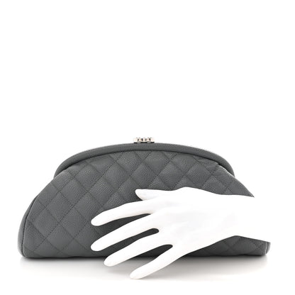 Chanel Caviar Quilted Timeless Clutch Dark Grey 2 of 11