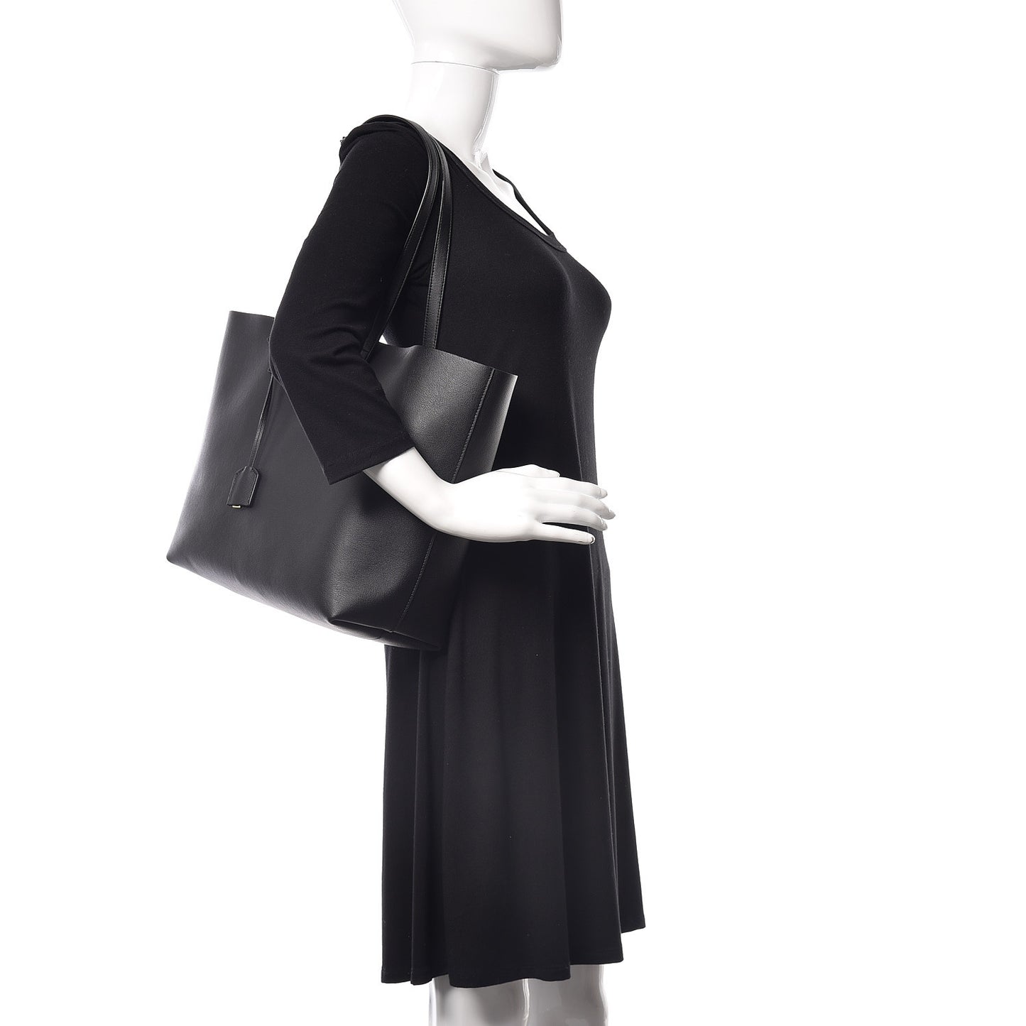 Calfskin Large Shopping Tote Black