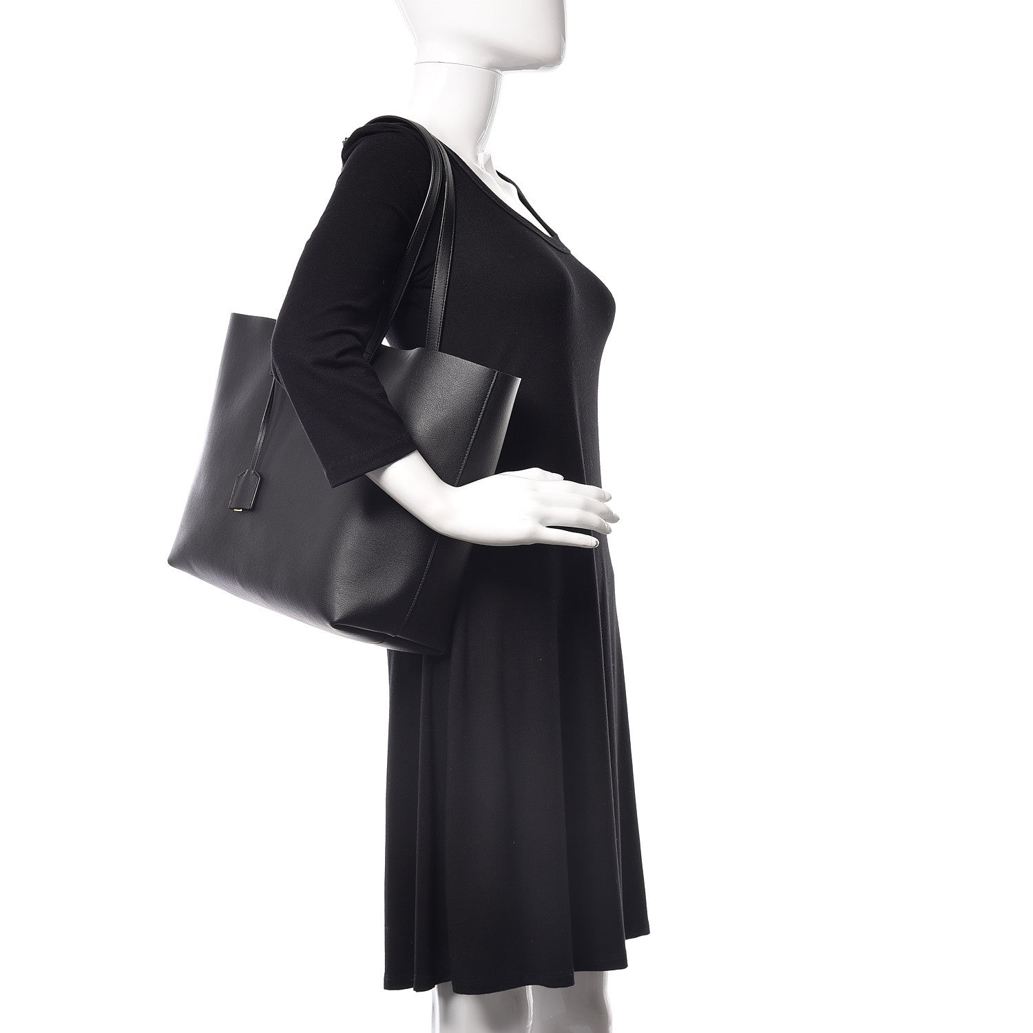 Saint Laurent Calfskin Large Shopping Tote Black 2 of 10