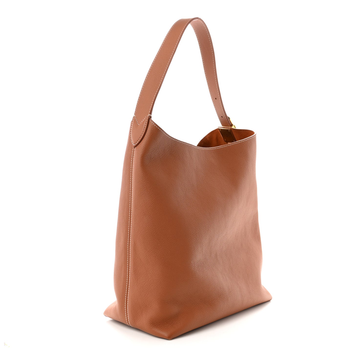 Grained Calfskin Low Key Hobo MM Cognac
