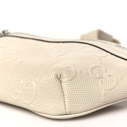 Gucci Calfskin GG Tennis Embossed Belt Bag Mystic White 10 of 12