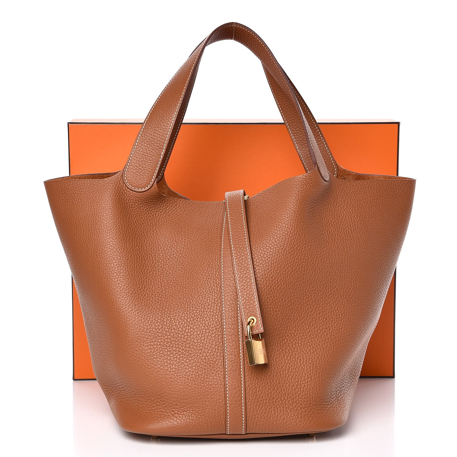 Hermes Taurillon Clemence Picotin Lock 26 GM Gold 11 of 11