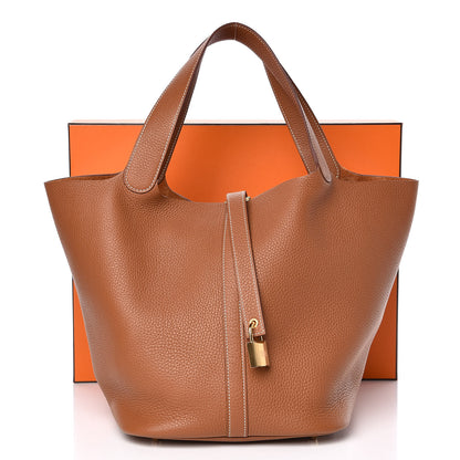 Hermes Taurillon Clemence Picotin Lock 26 GM Gold 11 of 11