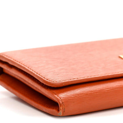 Prada Vitello Move Continental Flap Travel Wallet Papaya 8 of 15