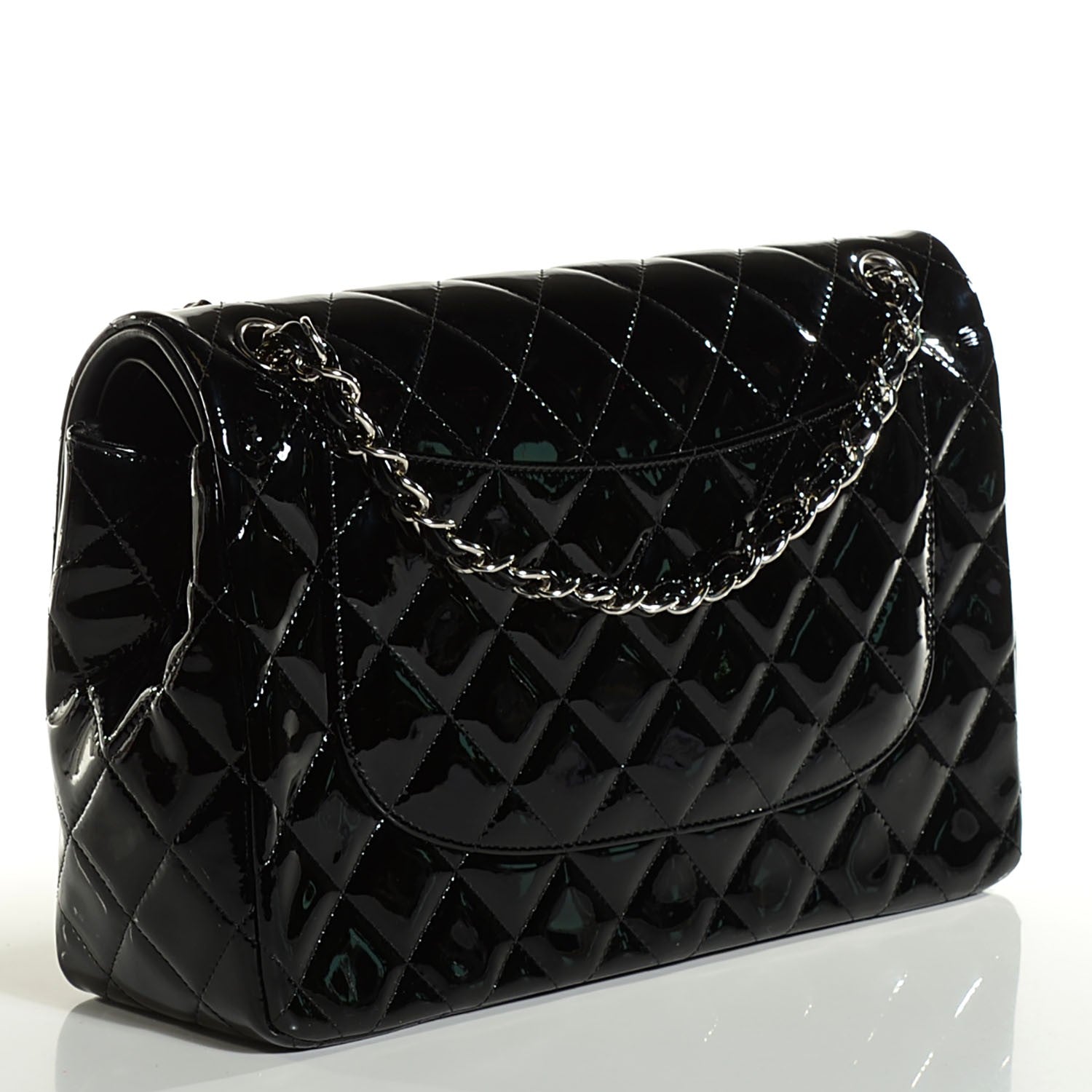 Chanel Patent Quilted Jumbo Double Flap Black 3 of 8