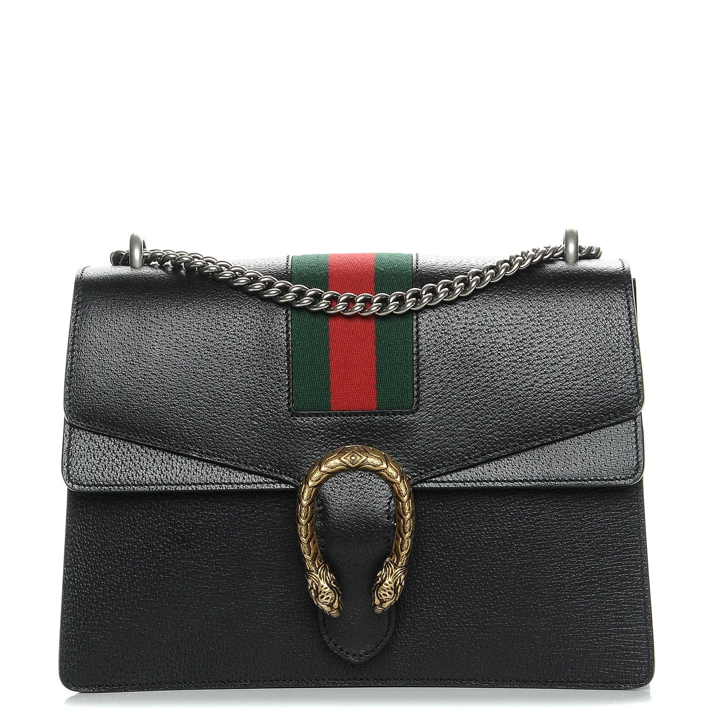 Calfskin Web Medium Dionysus Shoulder Bag Black