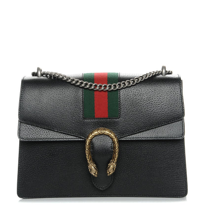 Gucci Calfskin Web Medium Dionysus Shoulder Bag Black 1 of 9