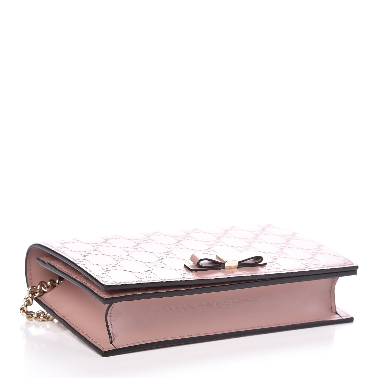 Gucci Guccissima Signature Bowy Chain Wallet Dark Cipria 4 of 7