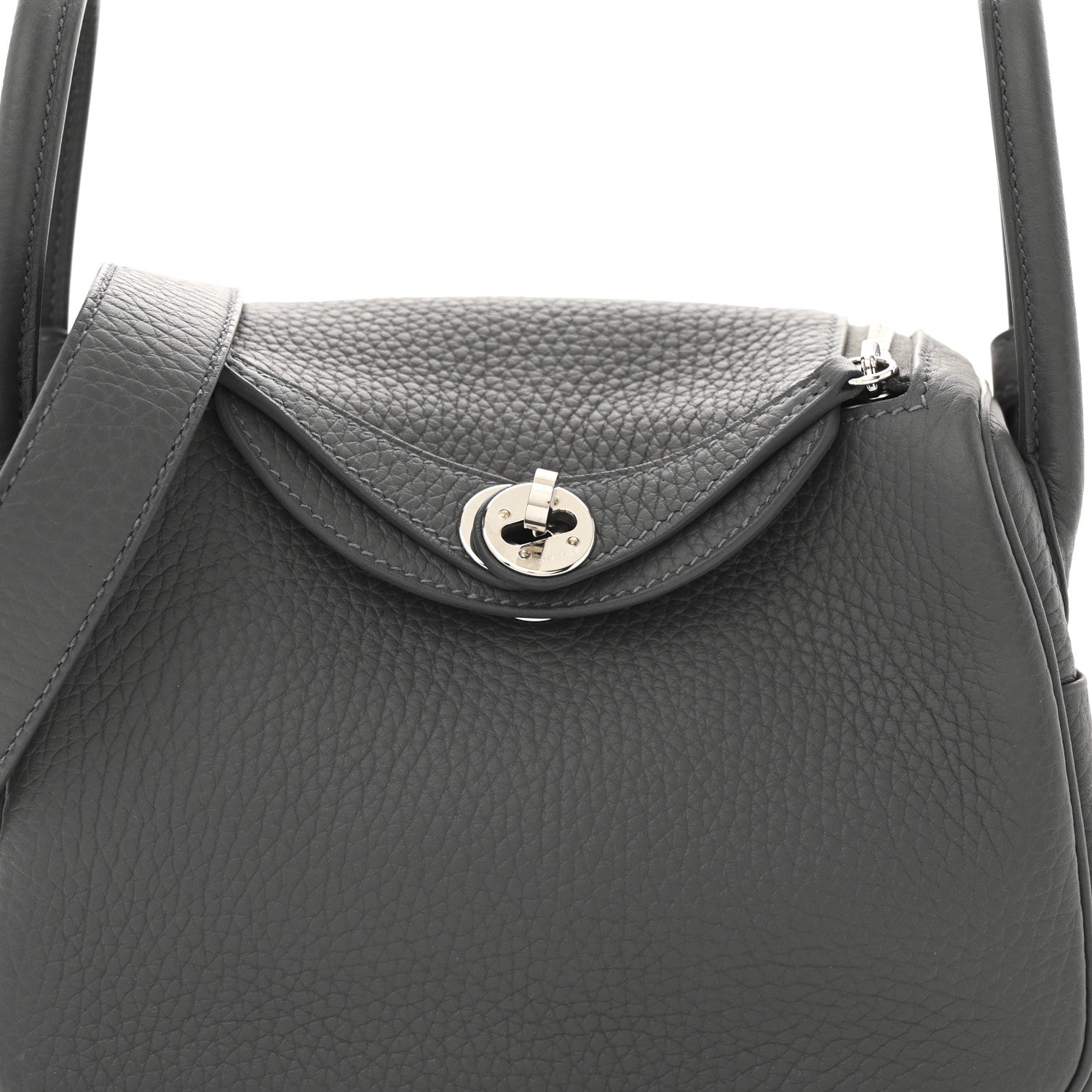 Hermes Taurillon Clemence Mini Lindy 20 Etain 8 of 11