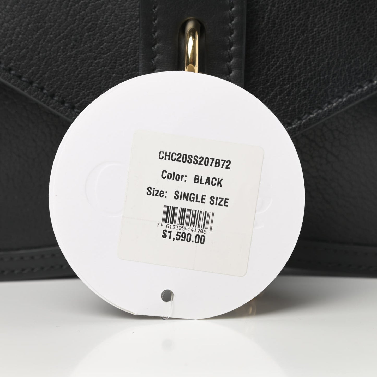 Shiny Goatskin Calfskin Mini Aby Chain Shoulder Bag Black