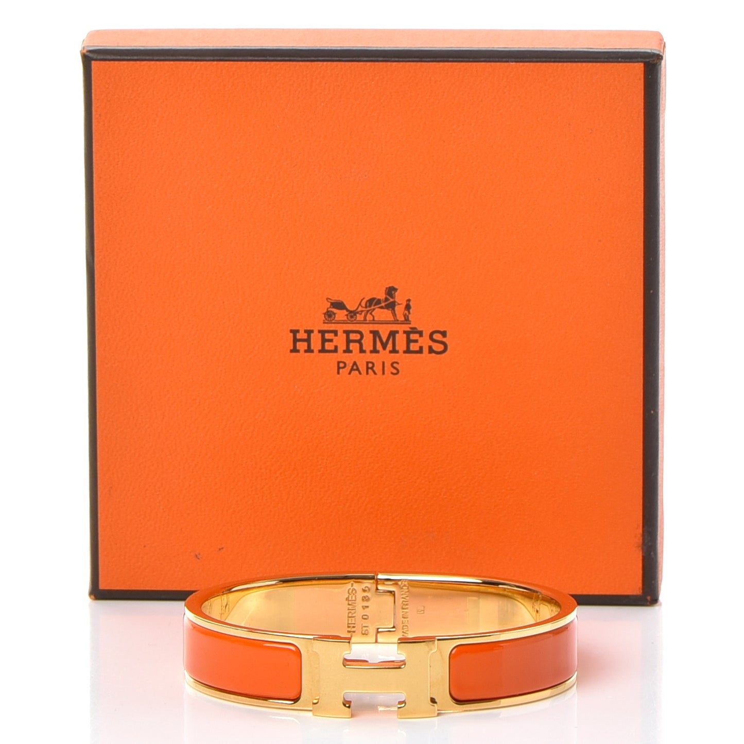 Enamel Narrow Clic Clac H Bracelet PM Orange