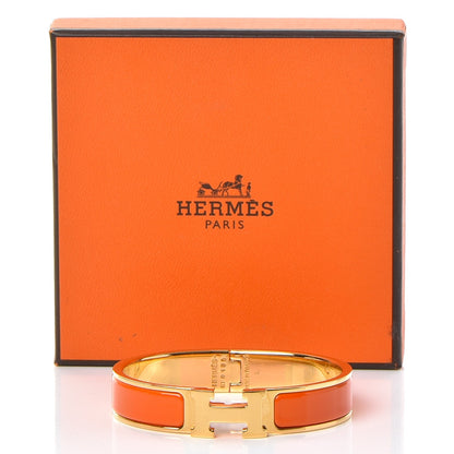 Hermes Enamel Narrow Clic Clac H Bracelet PM Orange 5 of 5
