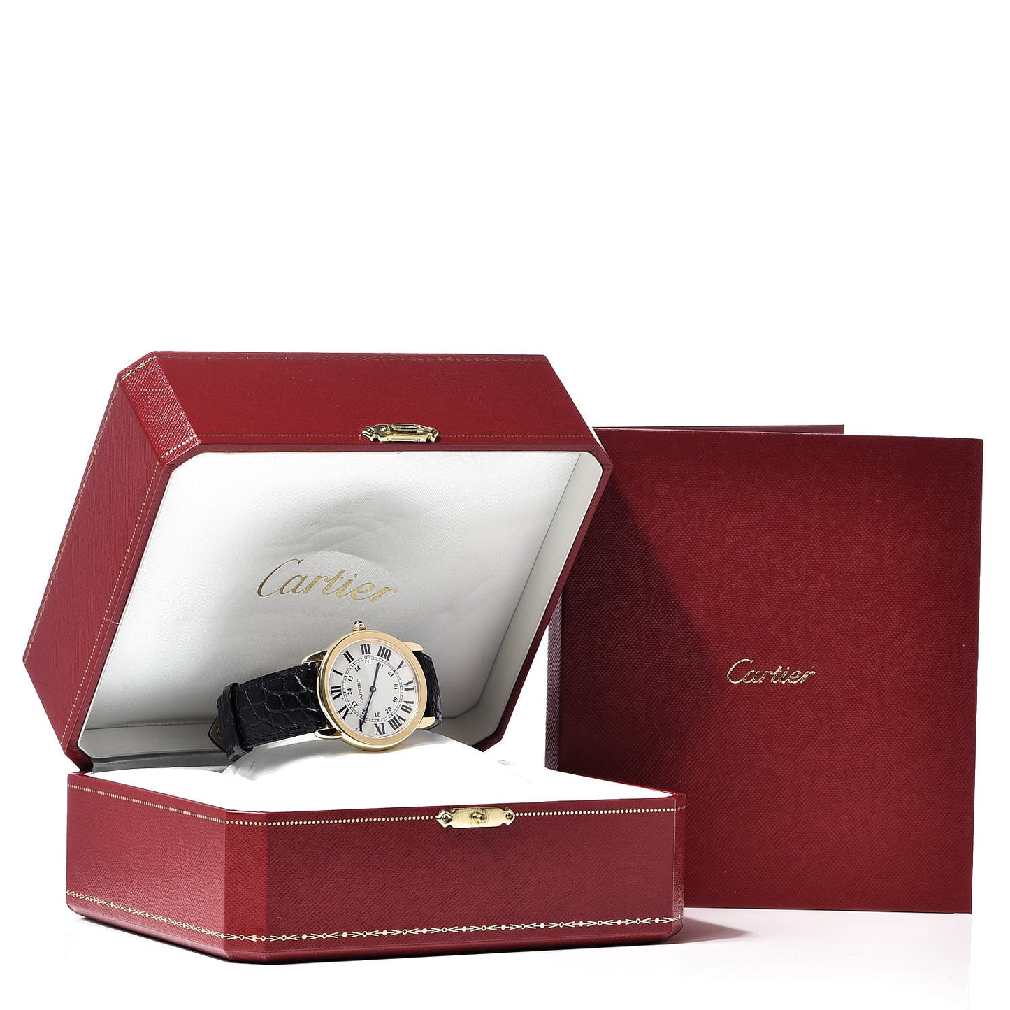 Stainless Steel 18K Yellow Gold Alligator 36mm Ronde Solo Quartz Watch