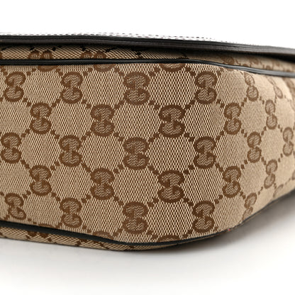 Gucci Monogram Large Flap Messenger Bag Beige Dark Brown 10 of 10