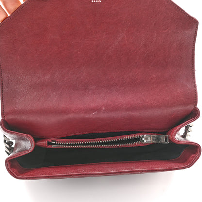 Saint Laurent Sheepskin Matelasse Chevron Monogram Medium College Bag Rouge Legion 5 of 13