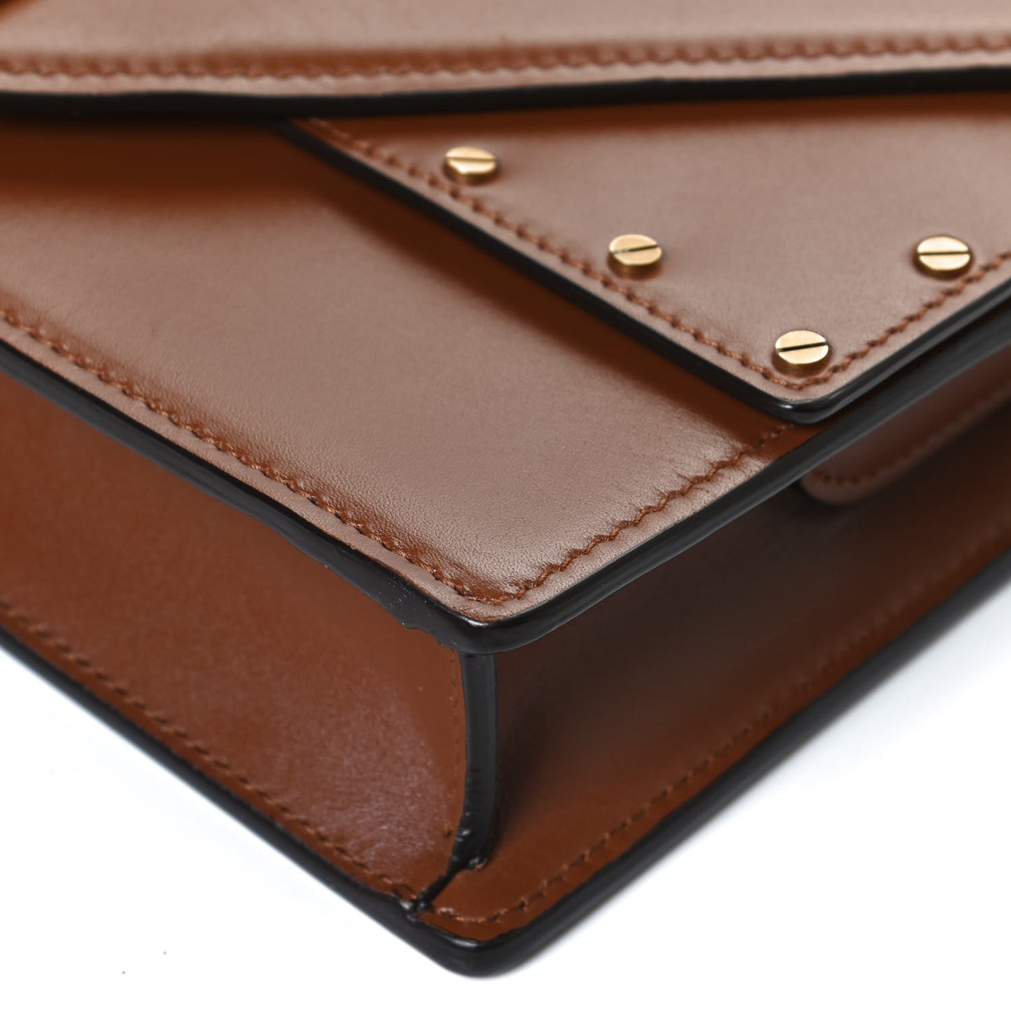 Calfskin Medium Margaux Shoulder Bag Brick Ebony