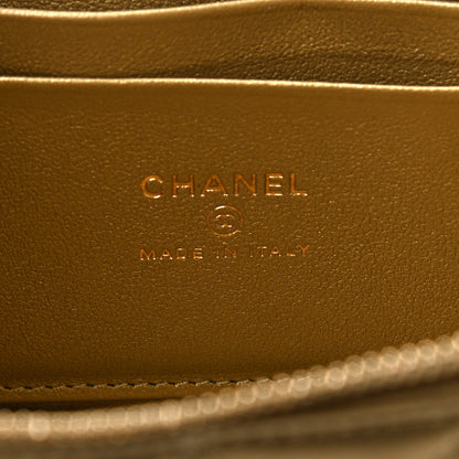 Chanel Metallic Lambskin Quilted Small CC Dynasty Vanity Case With Chain Gold 6 of 11