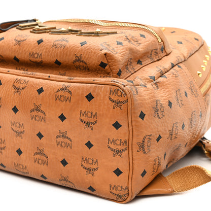MCM Visetos Studded Medium Stark M Logo Collection Backpack Cognac 10 of 12