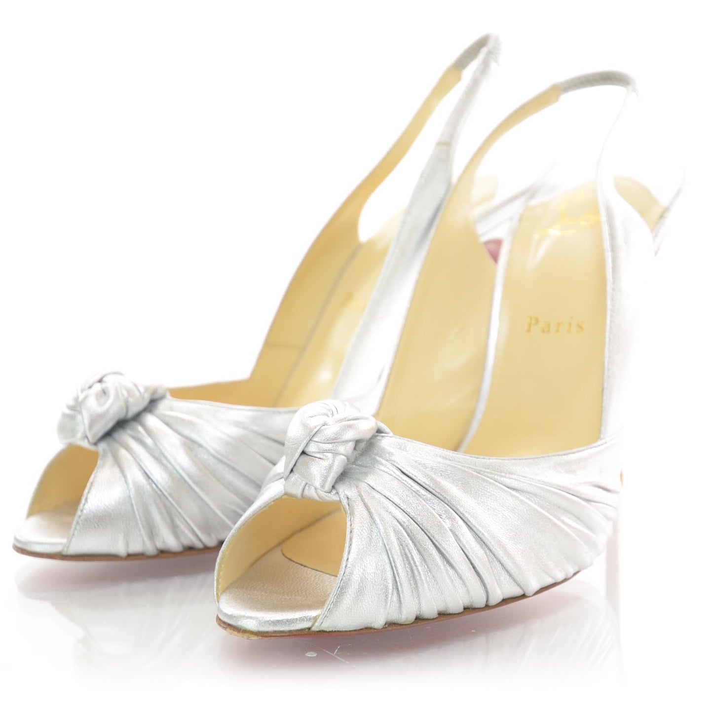 Calfskin Jenny 100 Pumps 41 Silver