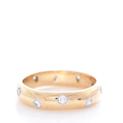Tiffany 18K Yellow Gold Platinum Diamond Etoile Band Ring 49 5 3 of 7