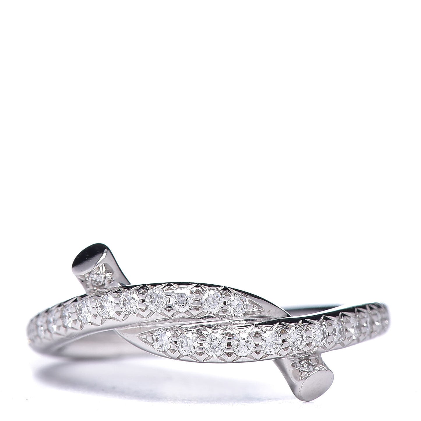 18K White Gold Diamond Entrelaces Ring 48 4.5