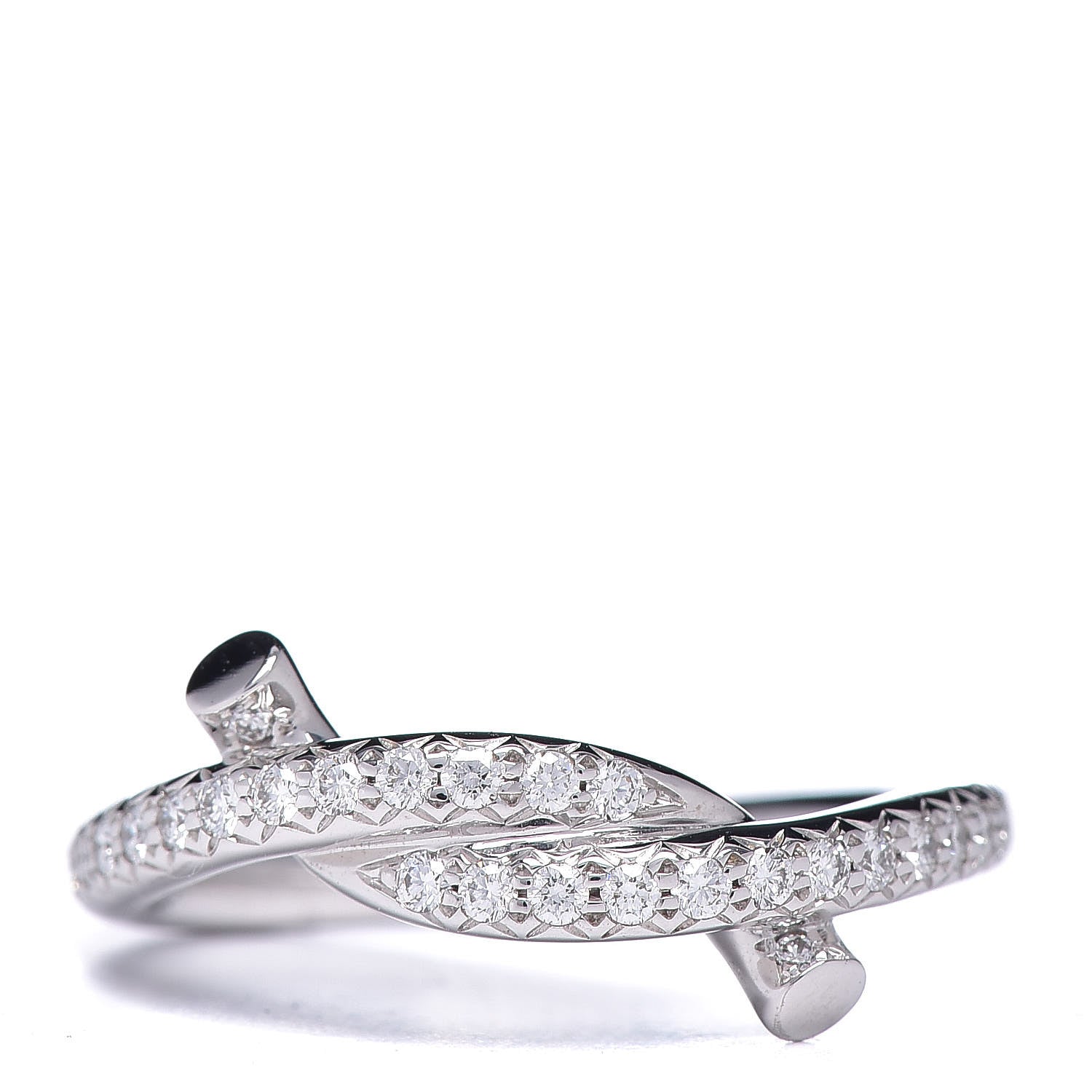 Cartier 18K White Gold Diamond Entrelaces Ring 48 4.5 1 of 7