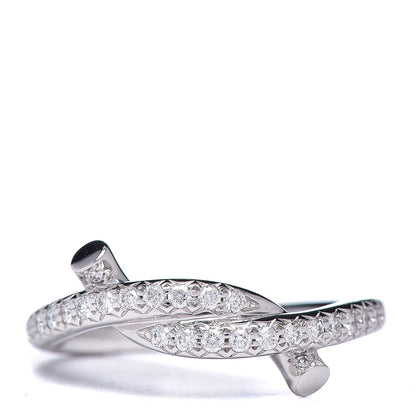 Cartier 18K White Gold Diamond Entrelaces Ring 48 4.5 1 of 7